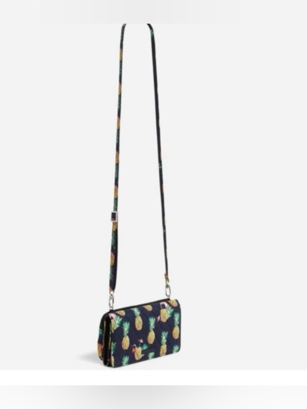 Vera Bradley Black Crossbody with Pineapple Print and Green Highlights🍍🍍